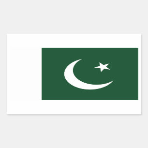 Rectangle sticker with Flag of Pakistan