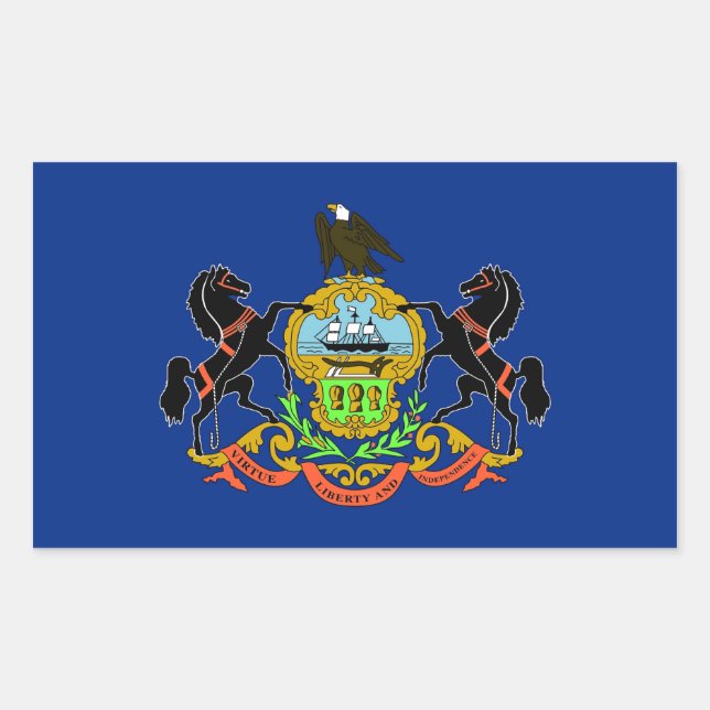 Rectangle sticker with Flag of Pennsylvania (Front)