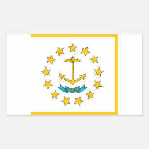 Rectangle sticker with Flag of Rhode Island