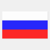 Rectangle sticker with Flag of Russia
