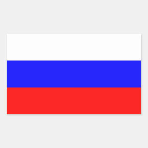 Rectangle sticker with Flag of Russia