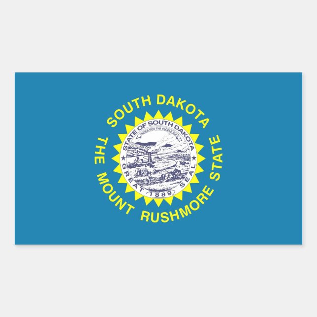 Rectangle sticker with Flag of South Dakota (Front)