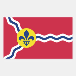 Rectangle sticker with Flag of St. Louis, Missouri