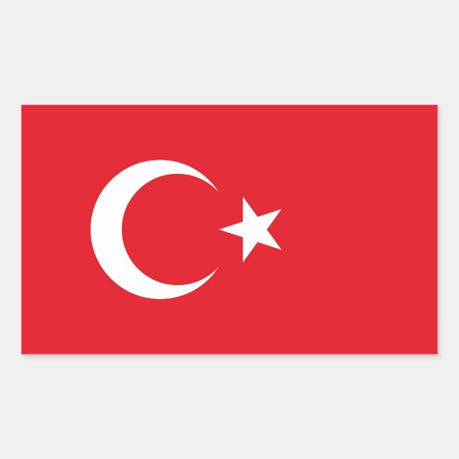 Rectangle sticker with Flag of Turkey (Front)