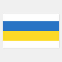 Rectangle sticker with Flag of Ukraine