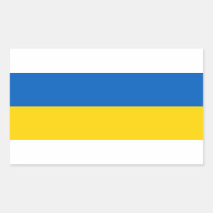 Rectangle sticker with Flag of Ukraine
