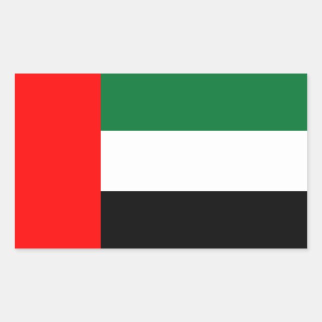 Rectangle sticker with Flag of United Arab Emirate (Front)