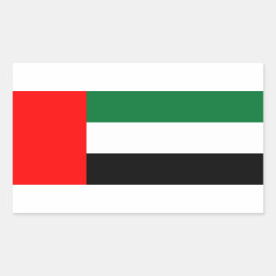 Rectangle sticker with Flag of United Arab Emirate
