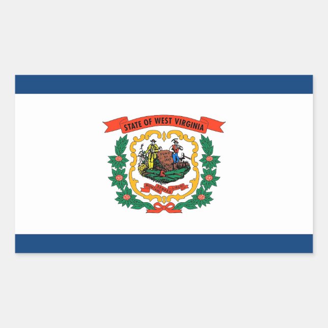 Rectangle sticker with Flag of West Virginia (Front)