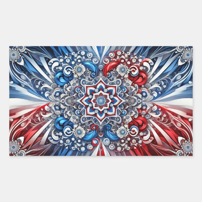 Rectangle sticker with French Colours (Front)