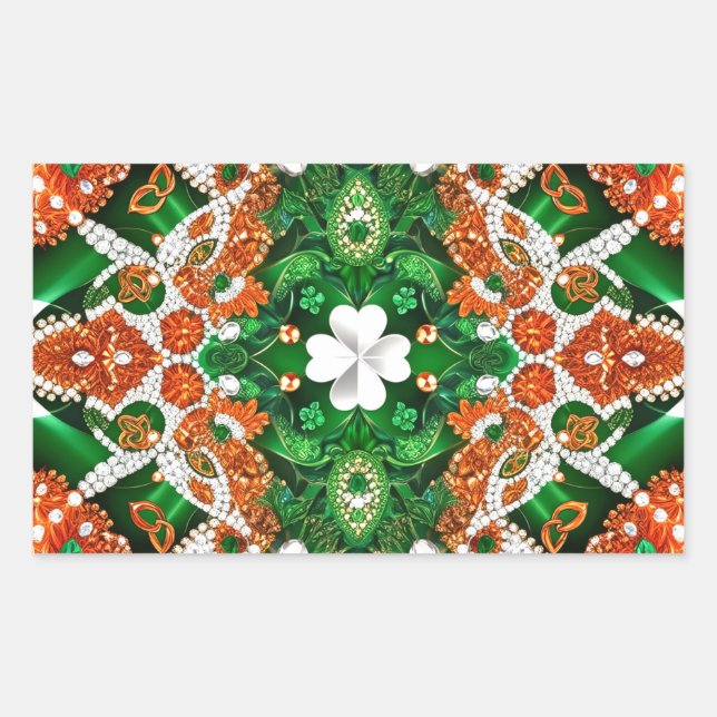 Rectangle sticker with Irish Colours (Front)