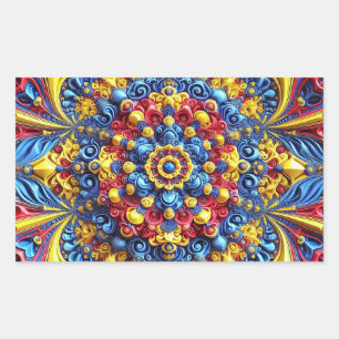 Rectangle sticker with Romanian Colours