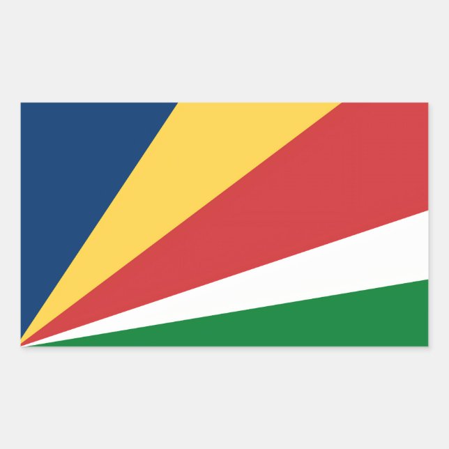 Rectangle sticker with Seychelles Colours (Front)
