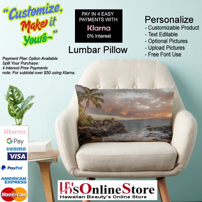 Rectangle Sunset Beach Polyester Lumbar Coussin 12 (Sunset Beach Polyester Lumbar Pillow 12.)