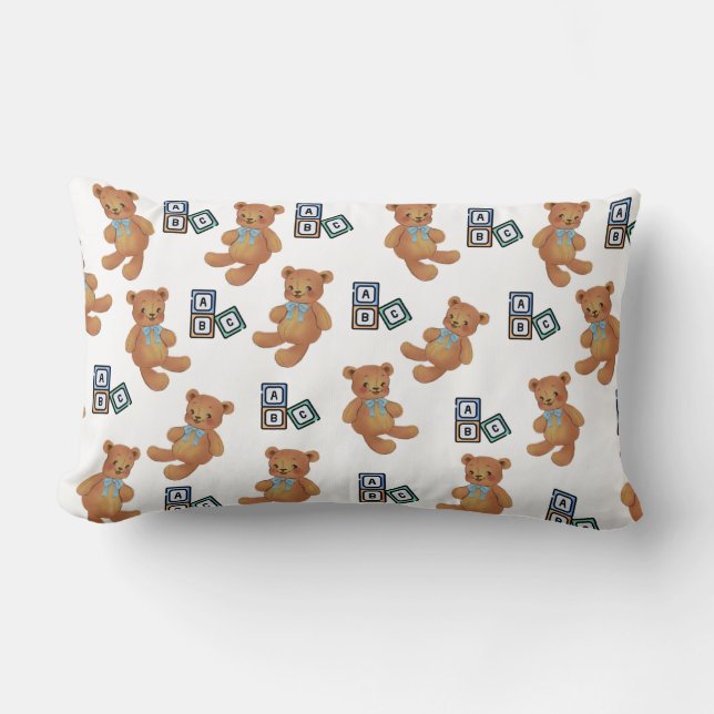 Rectangle Teddy Bear et ABC Lumbar Coussin (Recto)