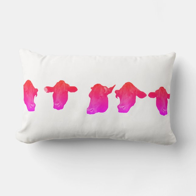 Rectangle Têtes de vaches funky Jeter coussin d'oreiller (Recto)