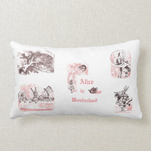 Rectangle Thème rose Alice vintage dans le coussin du pays