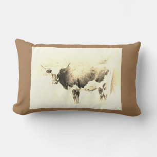 Rectangle Tons sépia coussin de style vintage