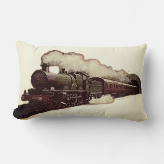 Rectangle Train Locomotive Lumbar Coussin (Recto)