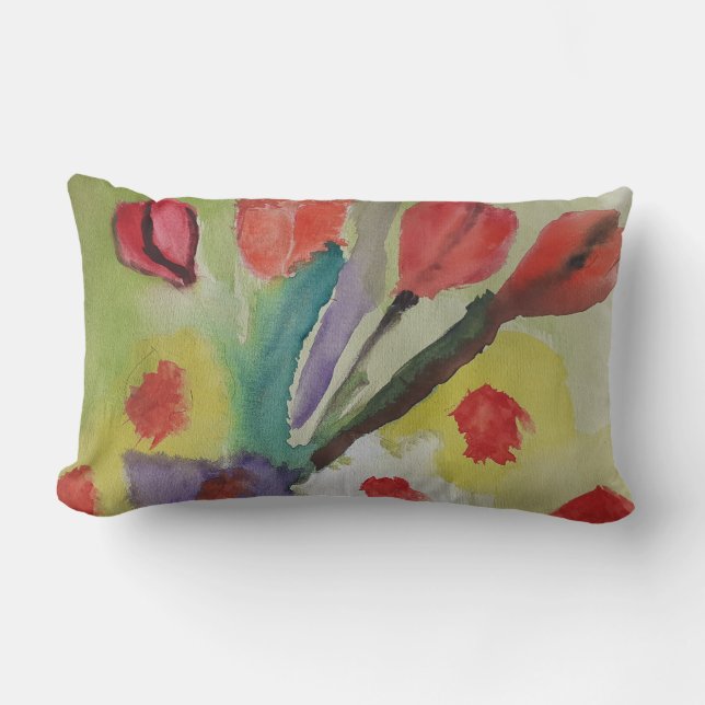 Rectangle Tulipes Abstraites Jeter Coussin (Recto)