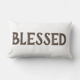 Rectangle typographie amusante BLESSED | Coussin Lumbar