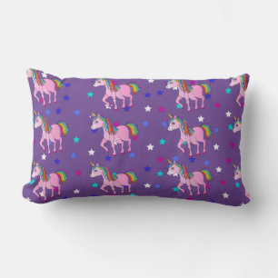 Rectangle Unicornes violettes et Coussin de barre d'impressi