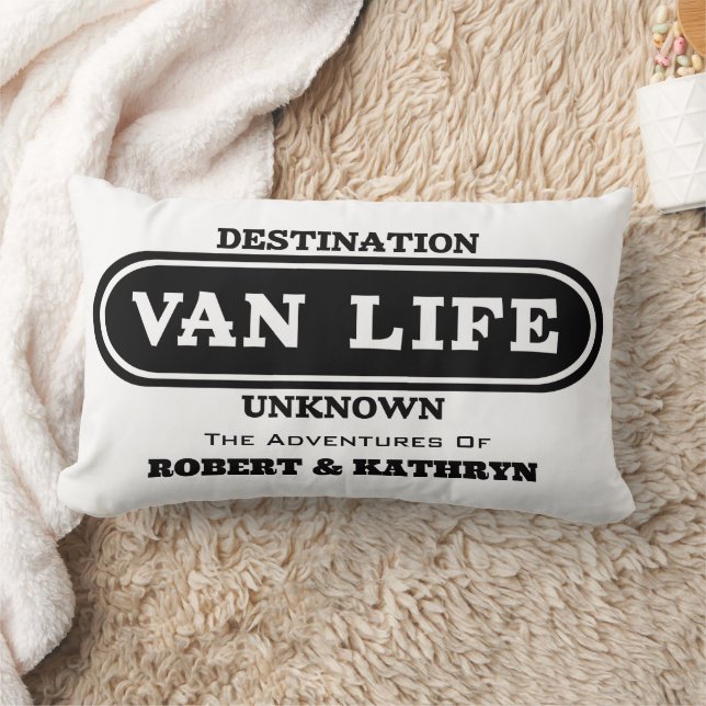 Rectangle "Van Life" Coussin Lumbar personnalisé (Couverture)
