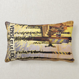 Rectangle "Venise et coussin vintage de voyage de le Lido"