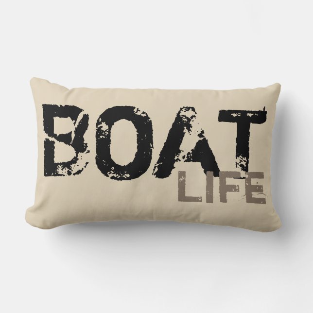 Rectangle VIE DE BATEAU nautique À CÔTÉ INVERSE | Coussin Lu (Recto)