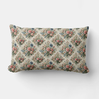 Rectangle Vintage Bouquet Floral Motif Coussin