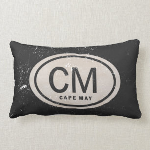 Rectangle Vintage Style Cape May NJ Beach Tag Coussin