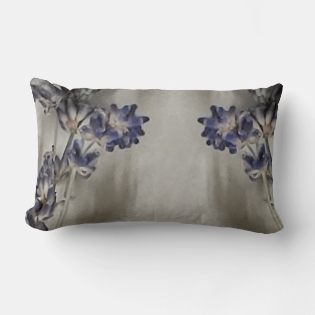 Rectangle Violet Avec Coussin de Lumbar Floral Gris (Recto)