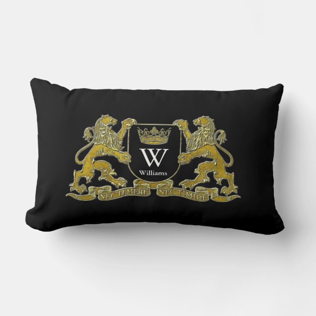 Rectangle Votre manteau d'armoiries Monogramme et Coussin co (Recto)