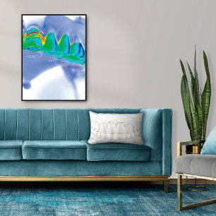 Rectangle White Teeth Smile Dental Art Coussin
