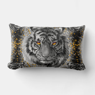 Rectangle Yeux de tigre - Dessin de tigre coloré - Coussin d