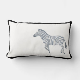 Rectangle Zebra aquarelle noir cadre coussin