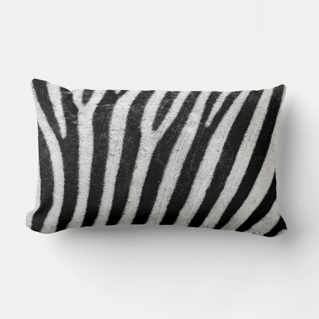 Rectangle Zebra Print Lumbar Coussin 13" x 21" (Recto)