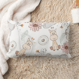 Rectangle Zoo Amis Lumbar Coussin 13" x 21"