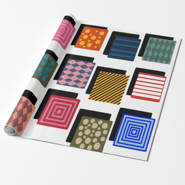 Rectangles and Shadows Wrapping Paper (Unrolled)