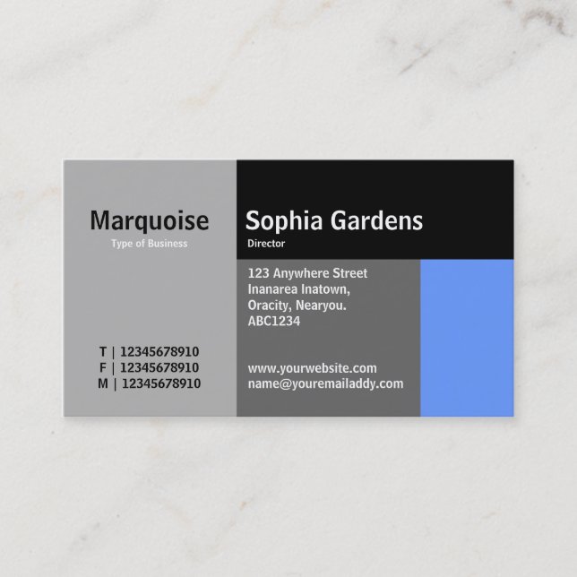 Rectangles - Blue Business Card (Front)