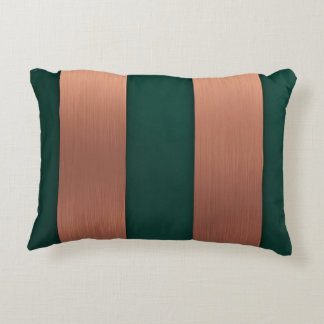 Rectangles Copper Green AI art Accent Pillow