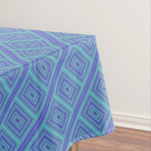 Rectangles Green Turquoise Purple Blue Geometric Tablecloth