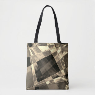 Rectangles inclined in wood or beige tones. tote bag