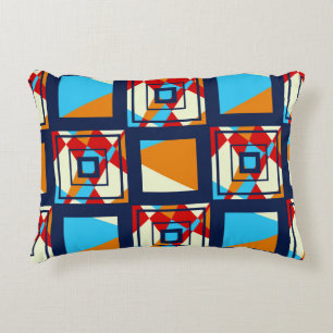Rectangles of colourful pieces. Trendy seamless pa Accent Pillow
