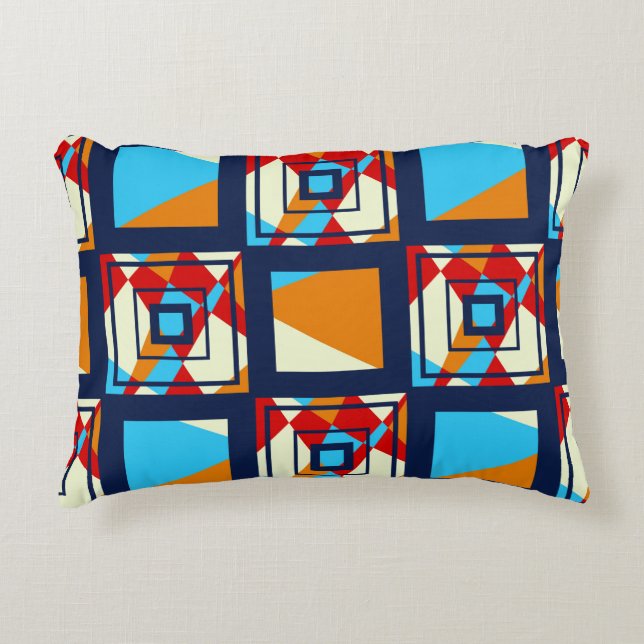 Rectangles of colourful pieces. Trendy seamless pa Accent Pillow (Front)
