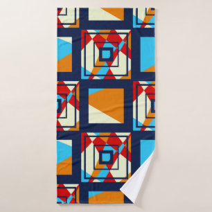 Rectangles of colourful pieces. Trendy seamless pa Bath Towel
