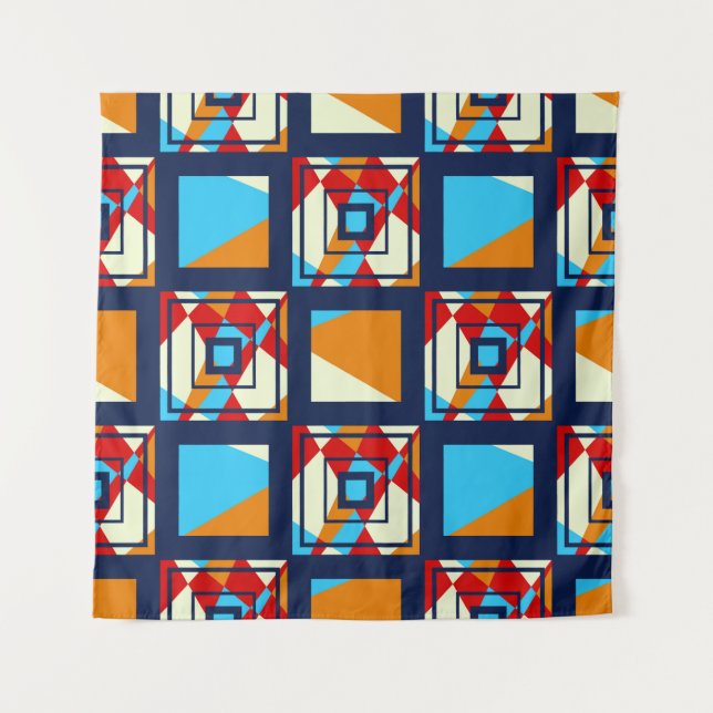 Rectangles of colourful pieces. Trendy seamless pa Tapestry (Front)