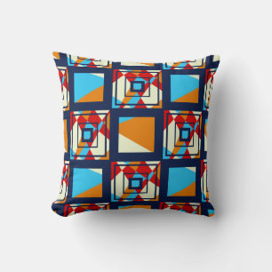 Rectangles of colourful pieces. Trendy seamless pa Throw Pillow