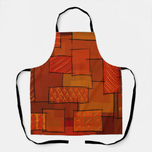 Rectangles, patchwork pattern, doodle. Scrap quilt Apron