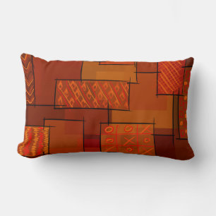 Rectangles, patchwork pattern, doodle. Scrap quilt Lumbar Pillow